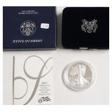 2007 PROOF SILVER EAGLE W BOX PAPERS