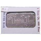 1  OZ .999 SILVER BAR