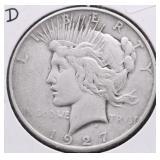 1927 D PEACE DOLLAR VG