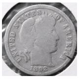 1892 O BARBER DIME G