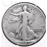 1941 S WALKING HALF DOLLAR