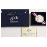 LEWIS& CLARK SILVER DOLLAR W BOX PAPERS