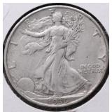 1936 S WALKING HALF DOLLAR AU