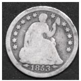 1853 HALF DIME G