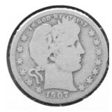 1907 O BARBER QUARTER G