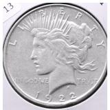 1922 D PEACE DOLLAR XF