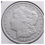 1921 S MORGAN DOLLAR VF