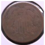 1867 TWO CENT PIECE VG