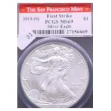 2013 S PCGS MS69 SILVER EAGLE
