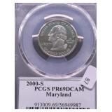 2000 S PCGS PF69DC WASHINGTON QUARTER