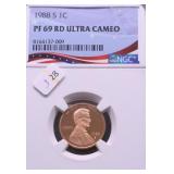 1988 S NGC PD69RED LINCOLN CENT