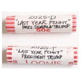 2025 P AND D BANK ROLL PENNIES  RARE LAST YEAR MAD