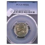 1945 D PCGS MS66 WAR NICKEL