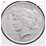 1922 PEACE DOLLAR XF