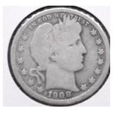 1908 O BARBER QUARTER G