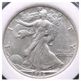 1936 WALKI NG HALF DOLLAR XF