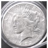 1922 S PEACE DOLLAR VF