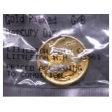 GOLD PLATED MERCURY DIME