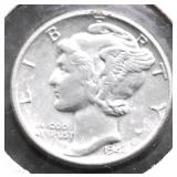1944 PROOF MERCURY DIME