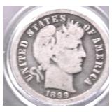 1899 BARBER DIME VG