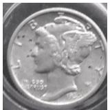 1935 MERCURY DIME AU