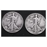 TWO WALKING HALF DOLLARS