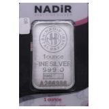 1  OZ .999 SILVER BAR