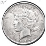 1922 PEACE DOLLAR VF