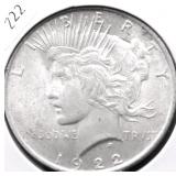 1922 PEACE DOLLAR XF