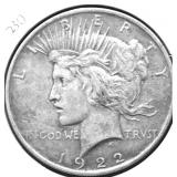 1922 PEACE DOLLAR VF