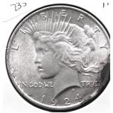 1924 PEACE DOLLAR AU