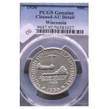 1936 PCGS AU DETAILS WISCONSIN HALF DOLLAR