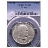 1922 PCGS MS62 GRANT HALF DOLLAR
