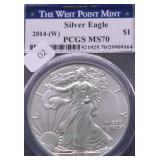 2014 W PCGS MD70 SILVER EAGLE