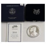 2010 PROOF SILVER EAGLE W BOX PAPERS