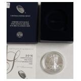 2016 W SILVER EAGLE GEM W BOX PAPERS