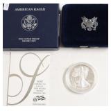 2007 PROOF SILVER EAGLE W BOX PAPERS