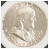 1955 CHOICE BU FBL FRANKLIN HALF DOLLAR