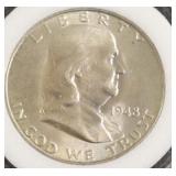 1948 GEM BU FBL FRANKLIN HALF DOLLAR