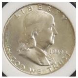1949 CHOICE BU FRANKLIN HALF DOLLAR