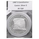1987 S PROOF CONSTITUTION SILVER DOLLAR