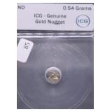 .54 GRAM ICG CERTIFIED GOLD NUGGET