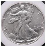 1947 WALKING HALF DOLLAR XF