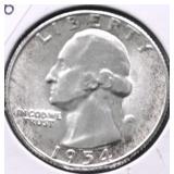 1954 S GEM BU WASHINGTON QUARTER