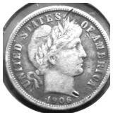 1906 BARBER DIME XF