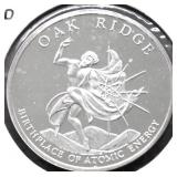OAKRIDGE TENN .999 SILVER ROUND