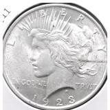 1923 PEACE DOLLAR AU