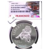 1995 NGC PF69UC CIVIL WAR SILVER DOLLAR