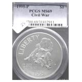 1995  P PCGS MS69 CIVIL WAR SILVER DOLLAR