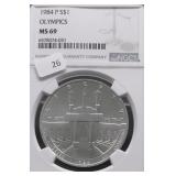 1984 P NGC MS69 OLYMPIC SILVER DOLLAR